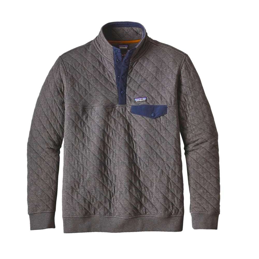Patagonia men's organic cotton quilted snap pull over size large